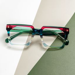 Laguer Rectangle Green Glasses0