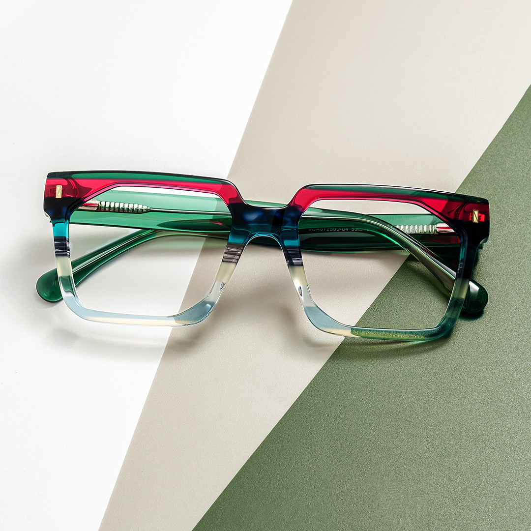 Laguer Rectangle Green Glasses0