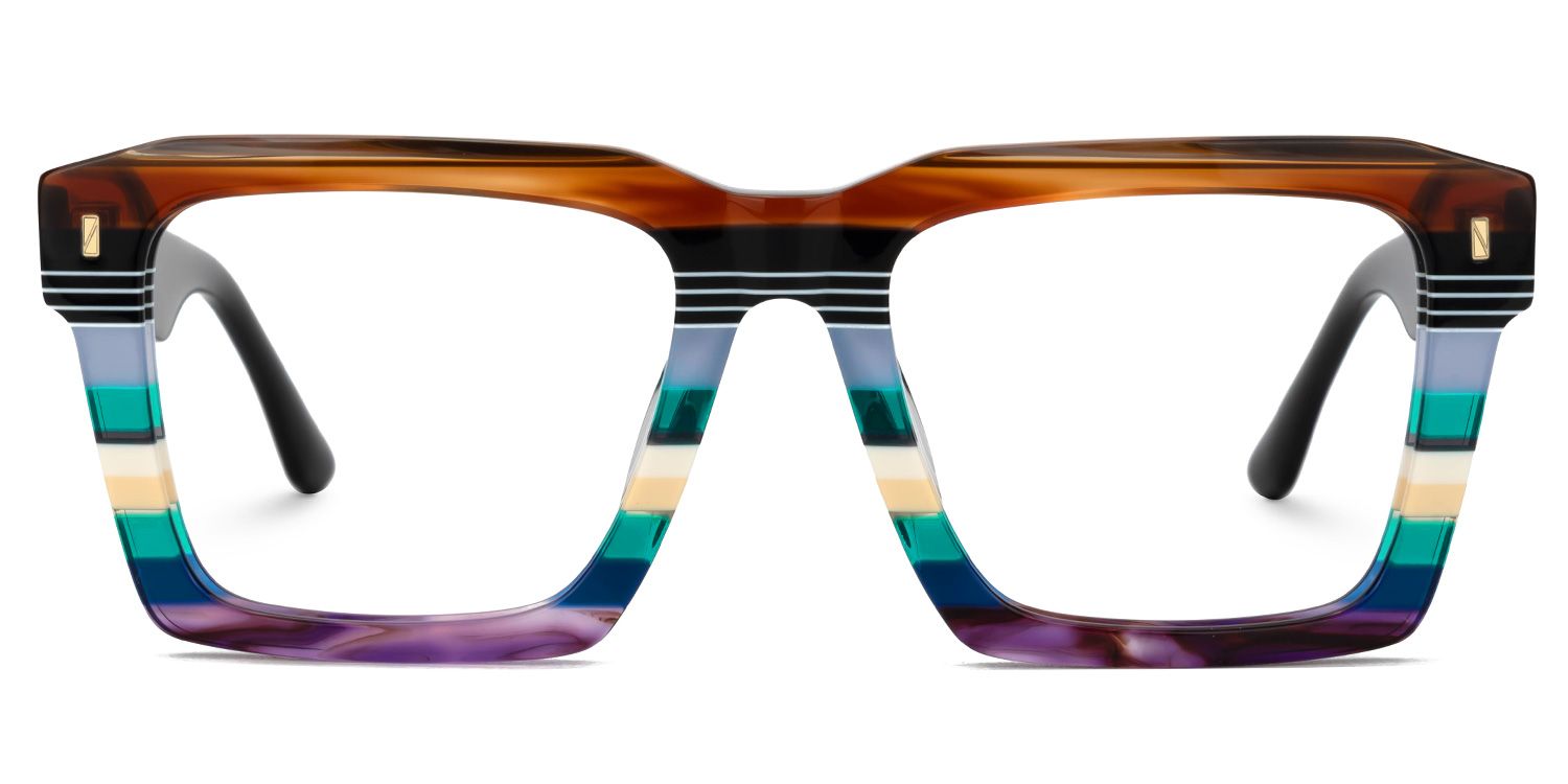 Kenish Designer Eyeglasses in Square Multicolor Frame2