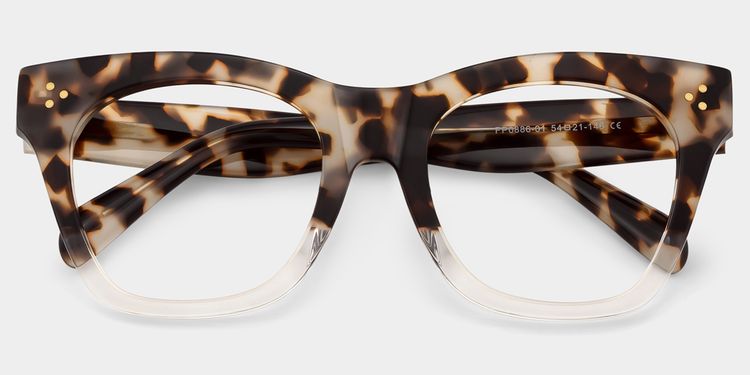 Tandy Rectangle Light-Tortoise Glasses