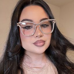 Shine Square Gold White Glasses8