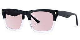 Brookins Rectangle Black Clear Sunglasses2