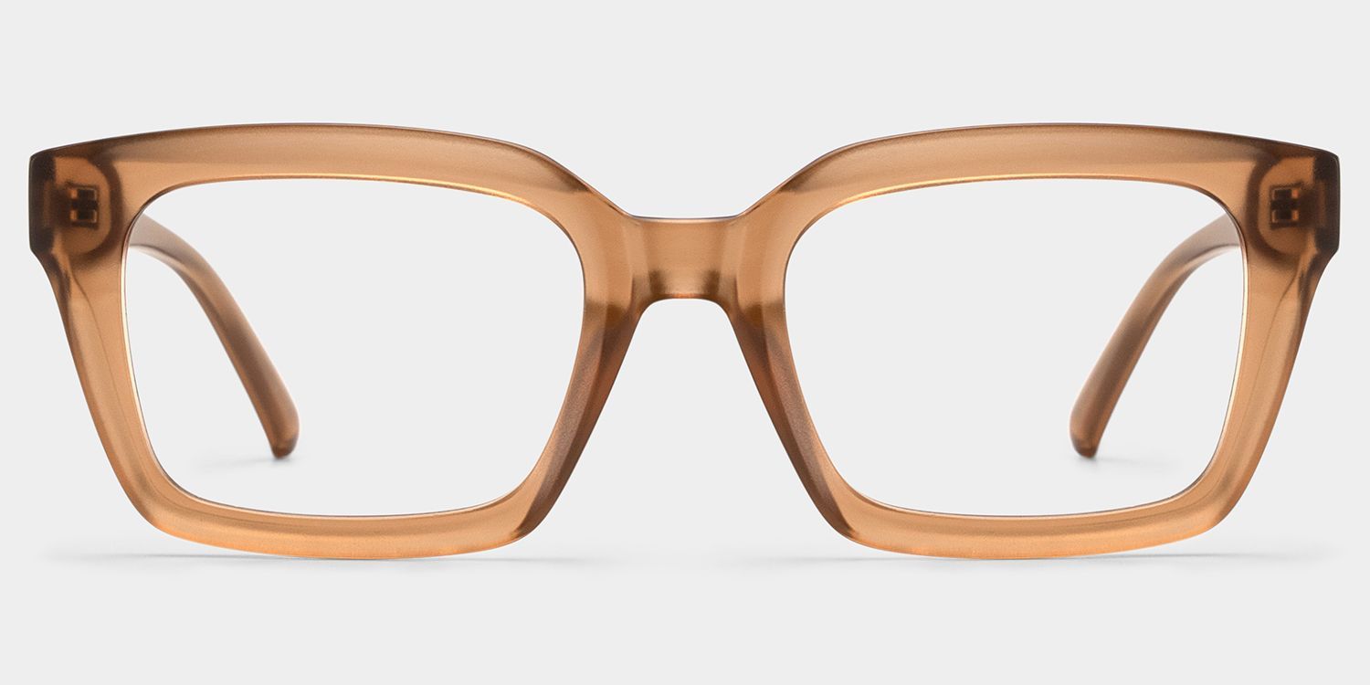 Marley Transparent Beige Rectangle Glasses for Ladies | ZEELOOL0