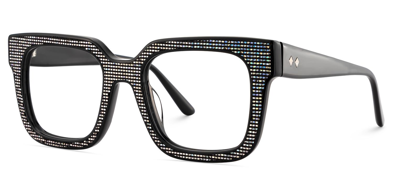 Square Black Acetate Spectacle Frames3