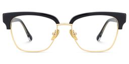 Ellis Browline Black Gold Glasses2