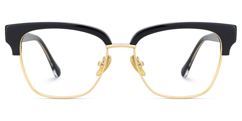 Ellis Browline Black Gold Glasses