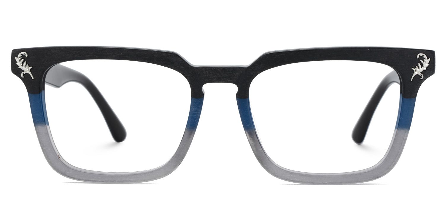 Matte Black Rectangle Glasses Frames For Men | ZEELOOL UK1