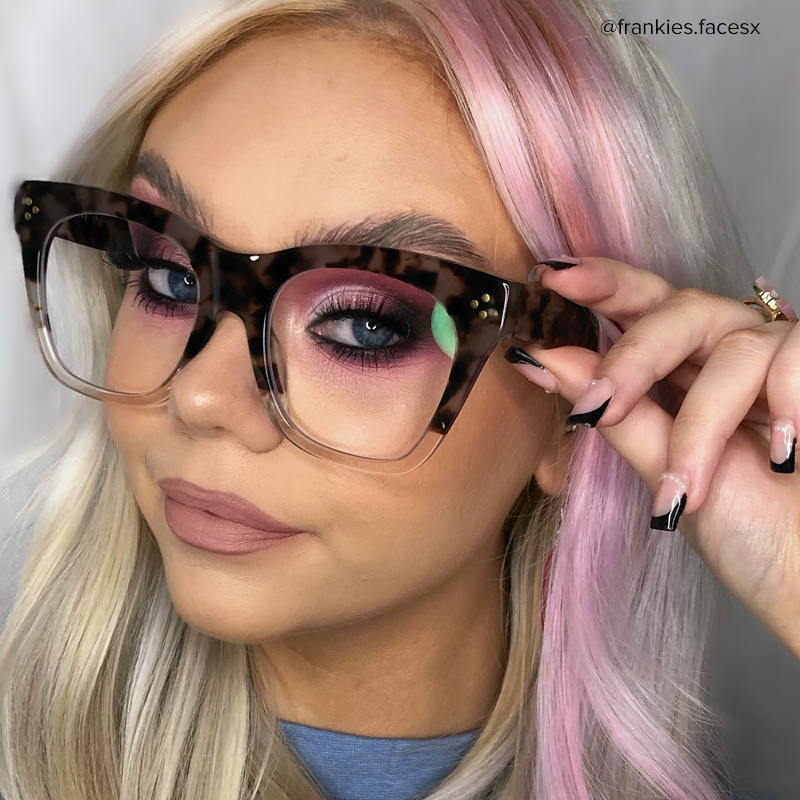 Rectangle Tandy Light Tortoise Frame Glasses | ZEELOOL UK11