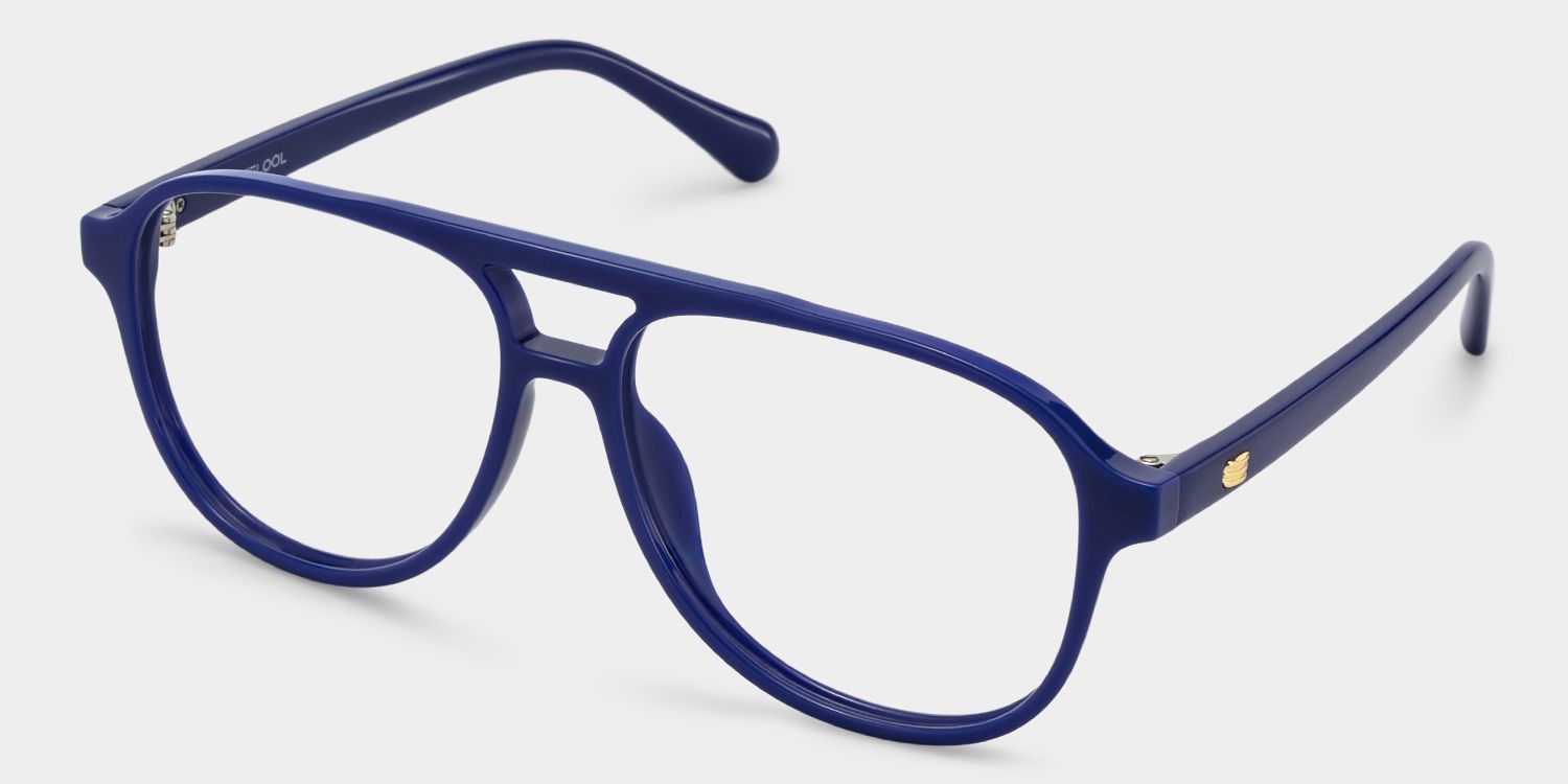 Luna Blue Aviator Frame Glasses | Sporty Campus Style2