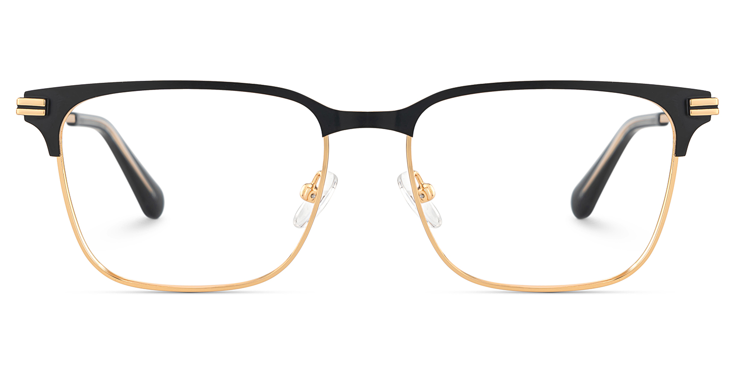 Marshall Rectangle Black Gold Glasses0