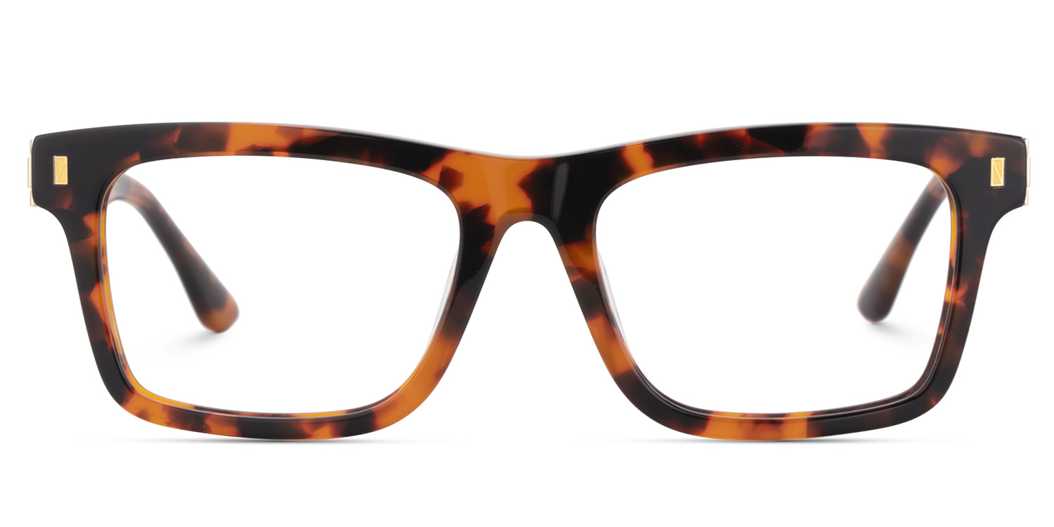 Men's Tortoise Eyeglasses With Rectangle Shape1