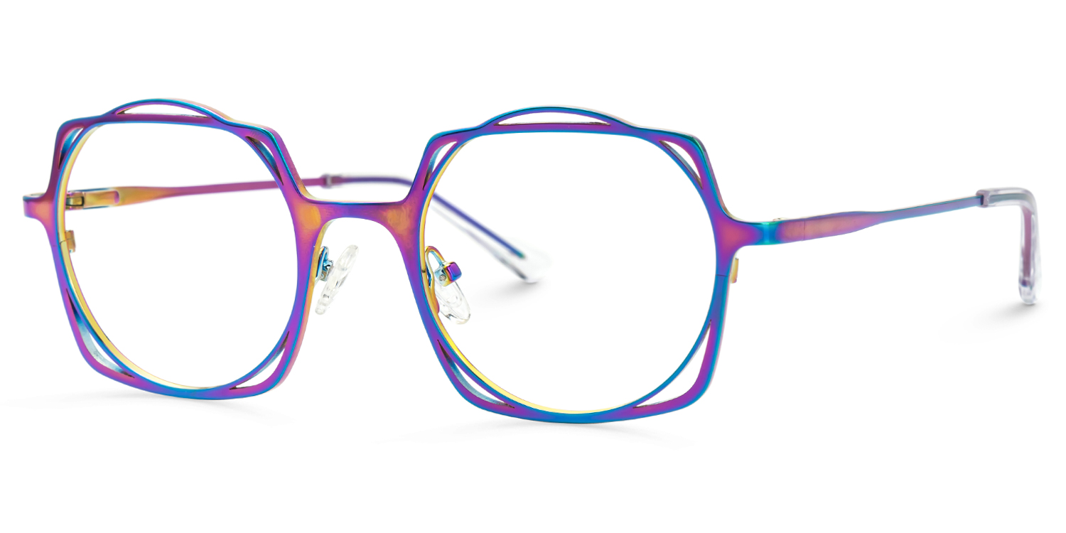 Modebe Iridescent Eyeglass Frames in Square Full-Frame  | ZEELOOL UK1