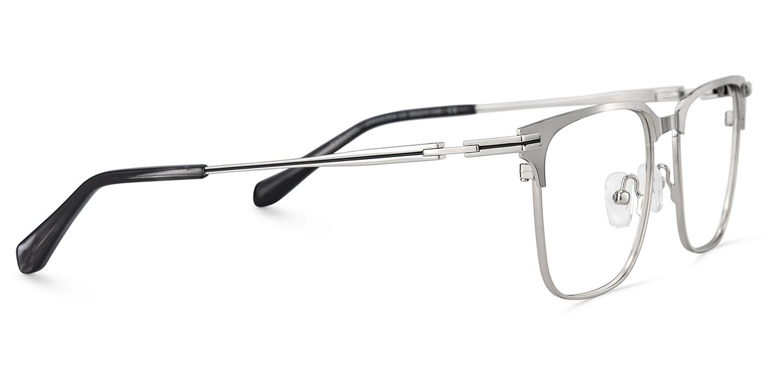Marshall Silver Rectangle Prescription Glasses | ZEELOOL UK4