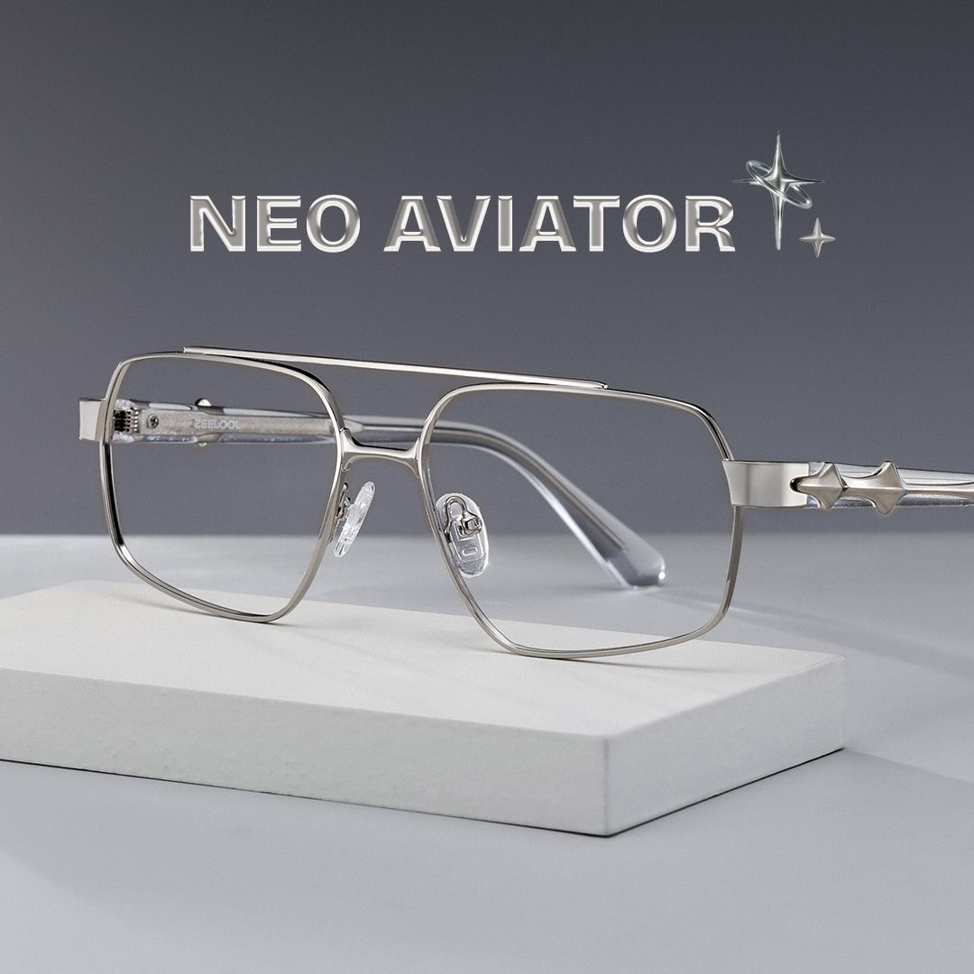 Sterling Eyeglasses in Aviator Silver Frame | ZEELOOL UK0