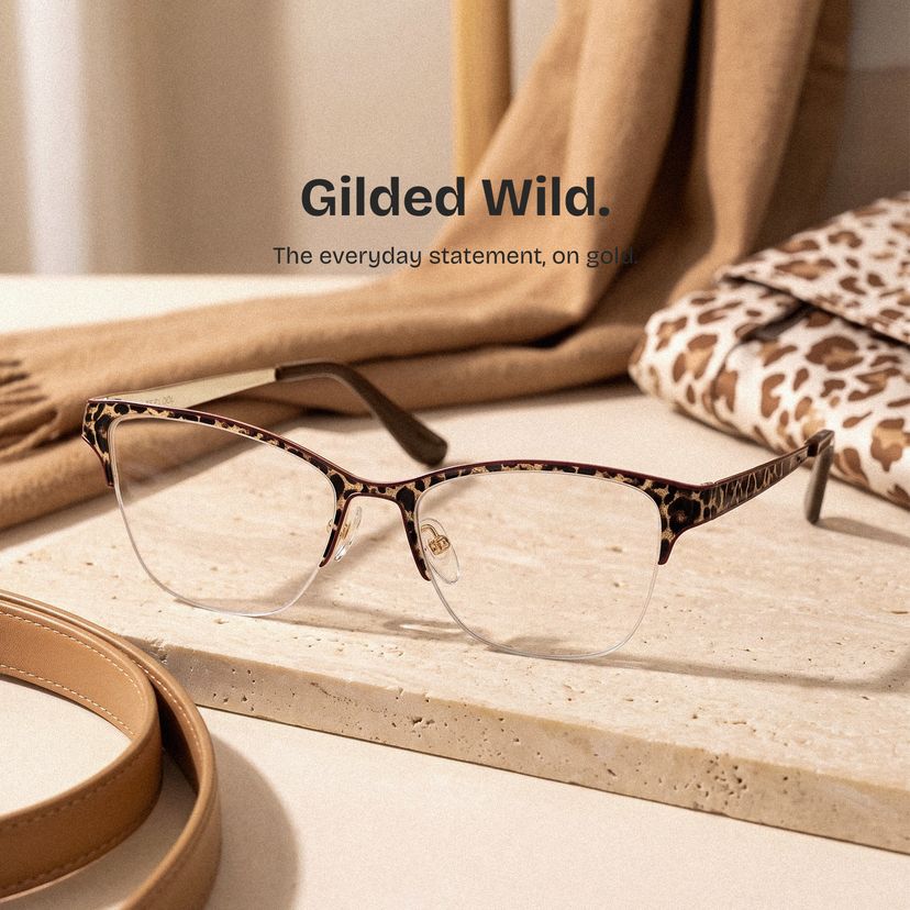 Dorian Brown Leopard print Cat eye Glasses