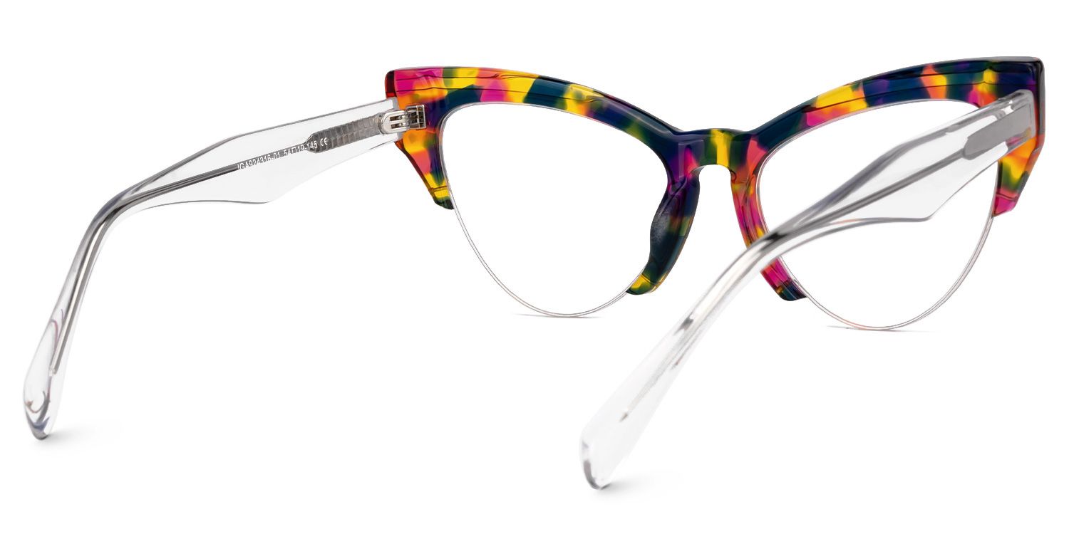 Castealia Multicolor Eyeglasses with Cateye Shape | ZEELOOL UK3