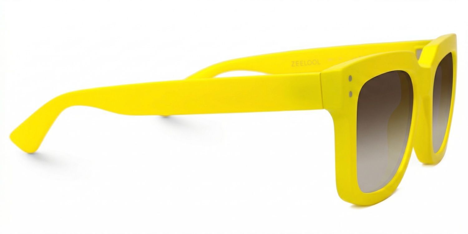 Liizbeett Tr90 Yellow Square Frame Sunglasses | ZEELOOL UK2