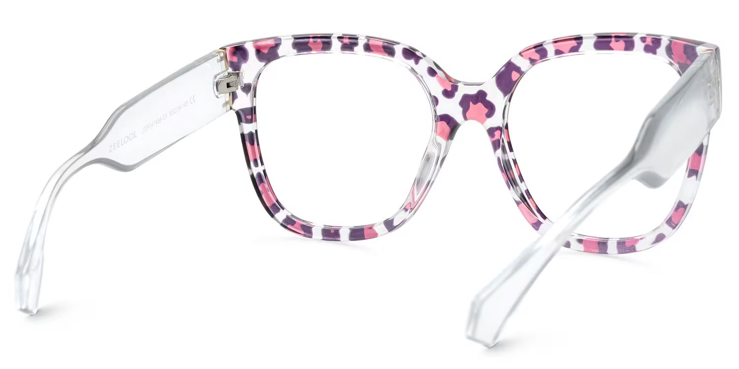 Reineke Purple Square Animal Print Eye Glasses4