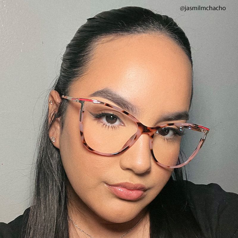 Cateye Yomary Pink and Tortoise Shell Glasses | Zeelool4