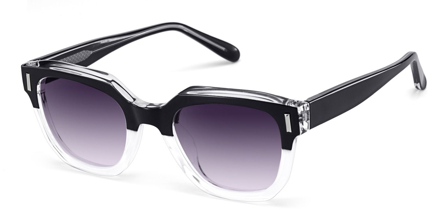 Nia Black Clear Square Sunglasses Online | ZEELOOL UK2
