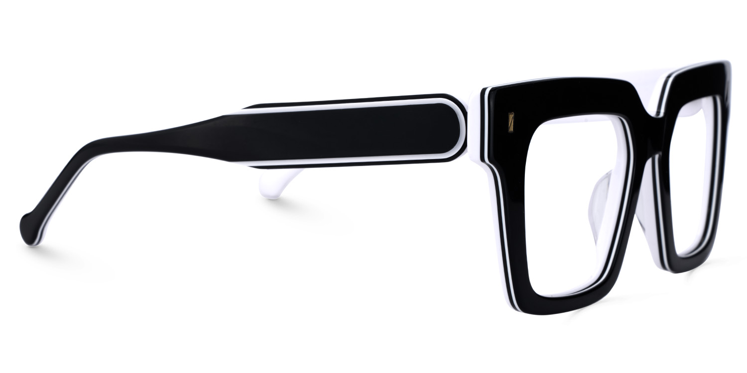 Square Black Eyeglasses - Gilberto Acetate Frame Glasses4