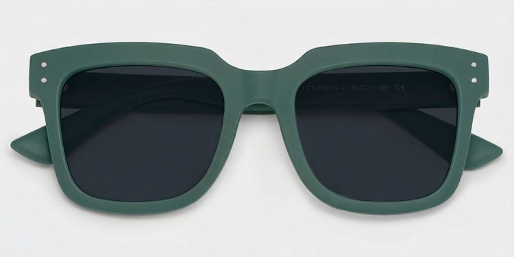 Liizbeett Green Square Sunglasses