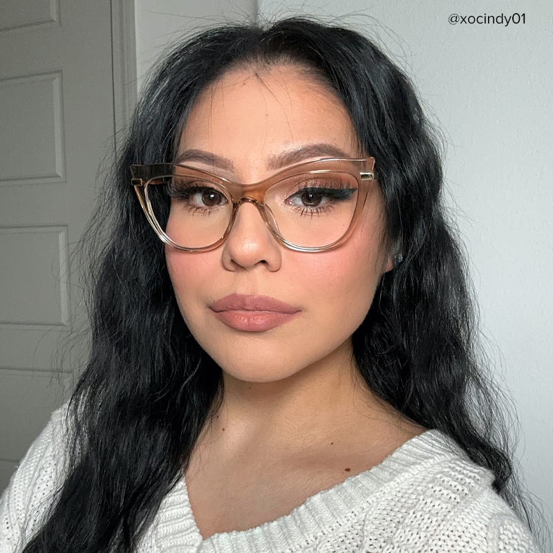 Indira Cat Eye Beige Glasses | ZEELOOL UK4