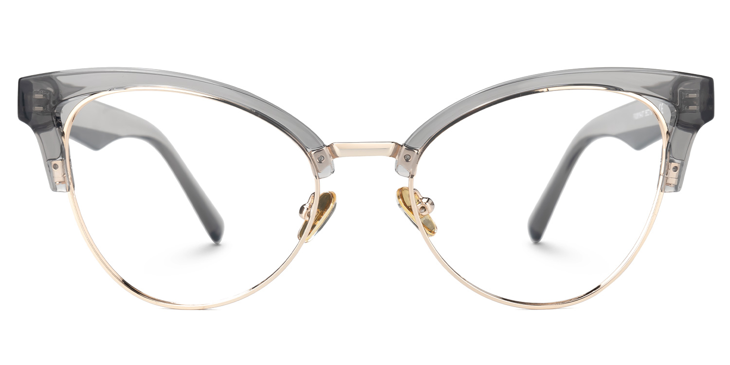 Charlene Browline Gray Eyeglasses and Cateye Frames0