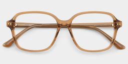 Clementine Clear Brown Square Glasses2