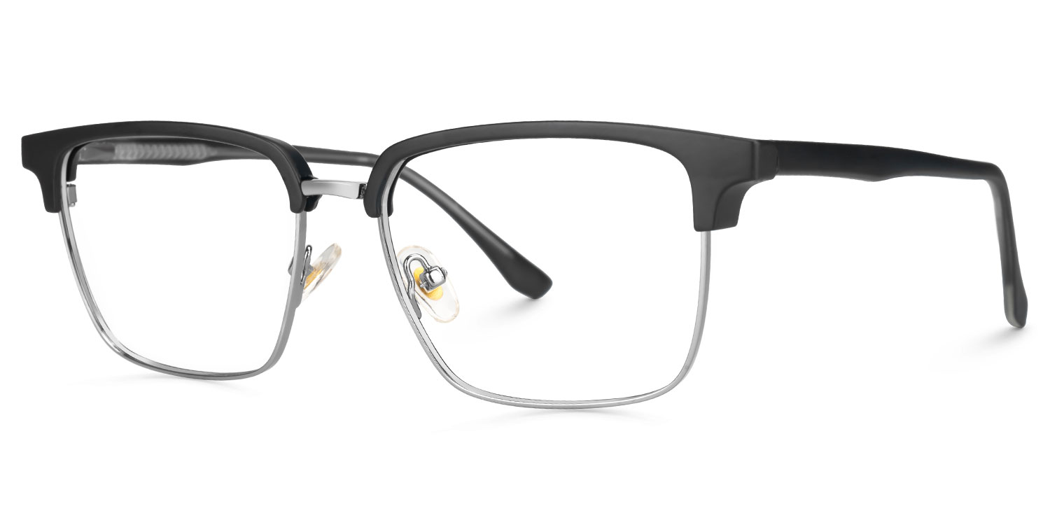 ZEELOOL Booker Square Black-Silver Glasses