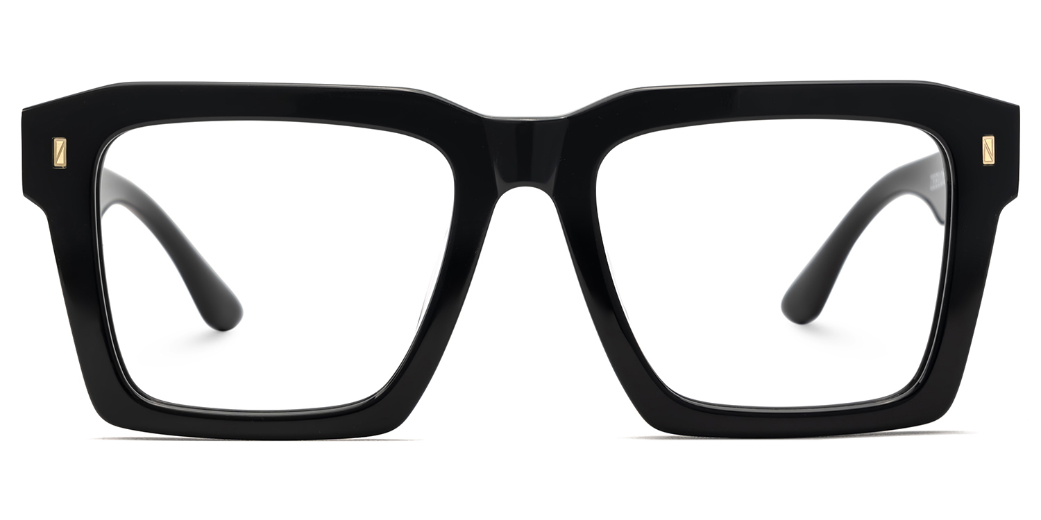 Kenish Square Black Glasses1
