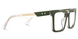 Hattie Rectangle Green Glasses4