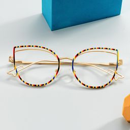 Spivey Cateye Blue Yellow Glasses0