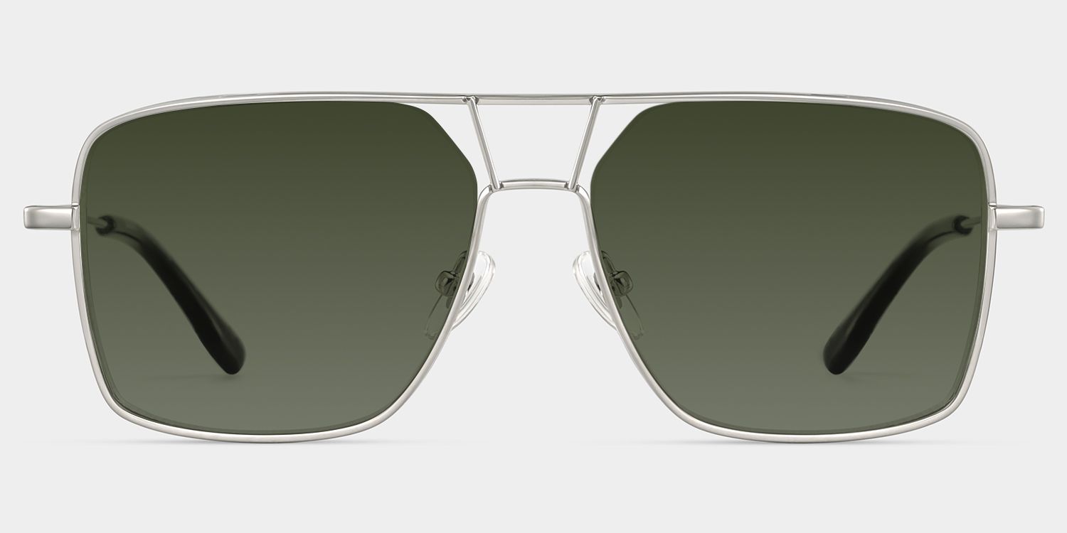 Debbie Aviator Silver Semi Rim Sunglasses | ZEELOOL UK1