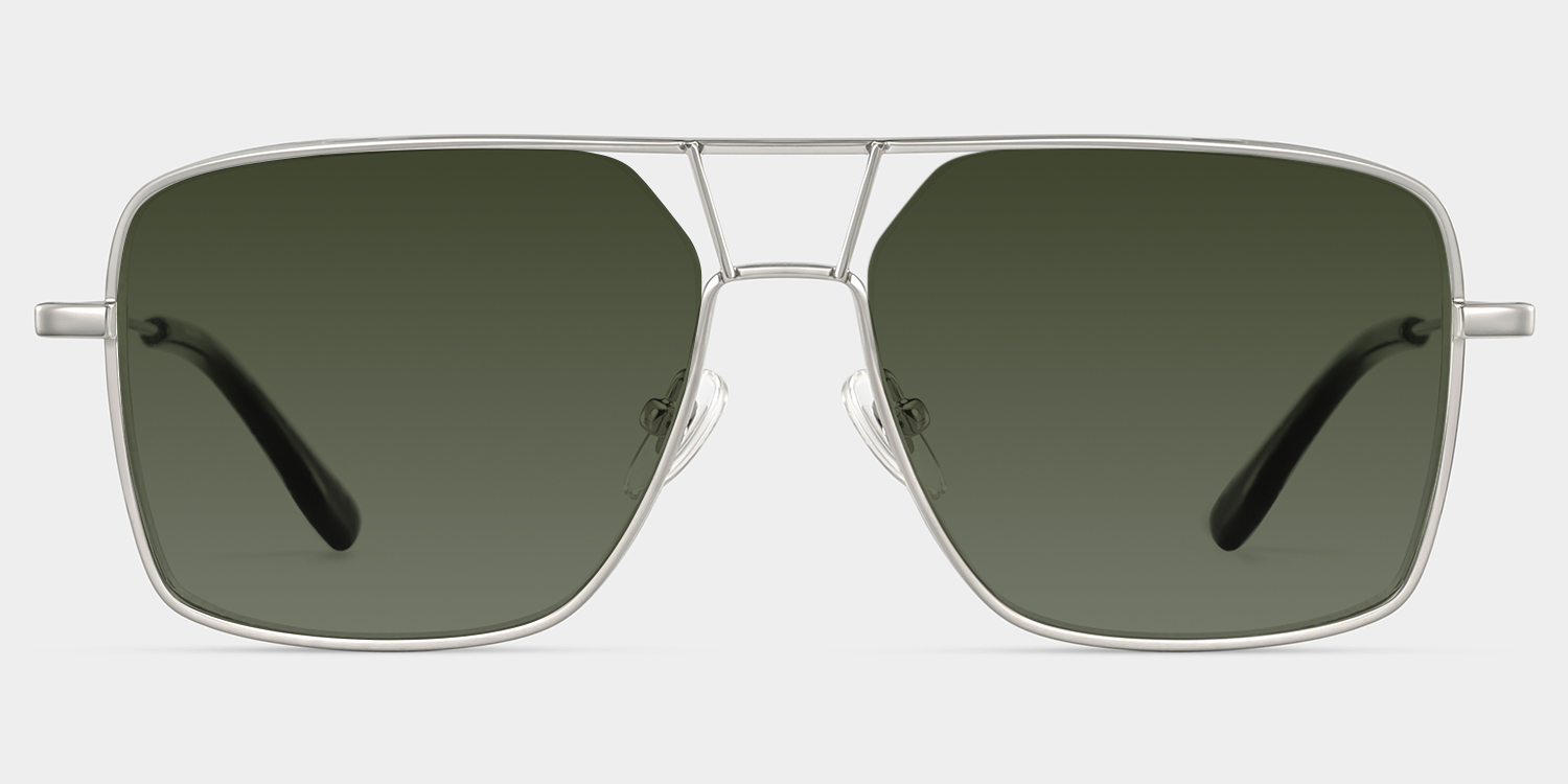 Angular rectangular aviators with a graphic edge.1