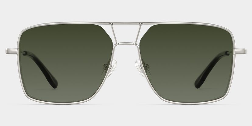 Angular rectangular aviators with a graphic edge.