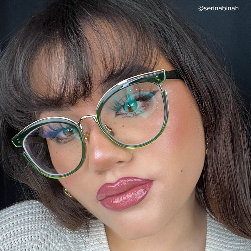 Laraine Cat Eye Green Glasses