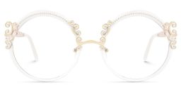 Nelida Round White Glasses0
