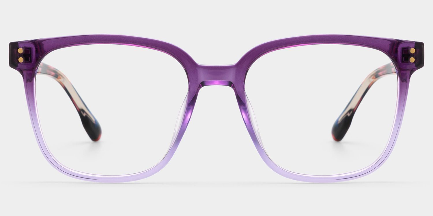 Donnalyn Purple Square Floral Eye Glasses | ZEELOOL0