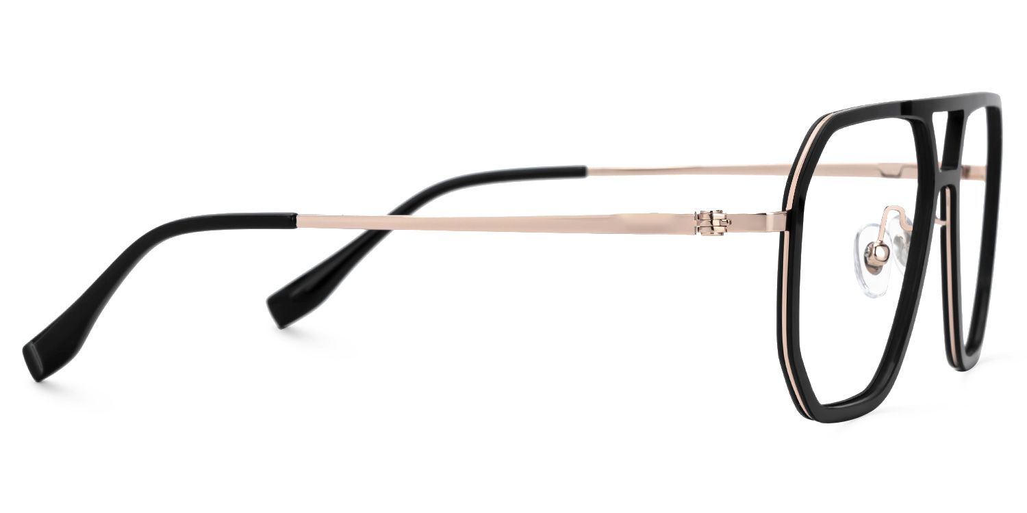 Jefri Black Frame Glasses with Aviator Style Online | ZEELOOL UK2