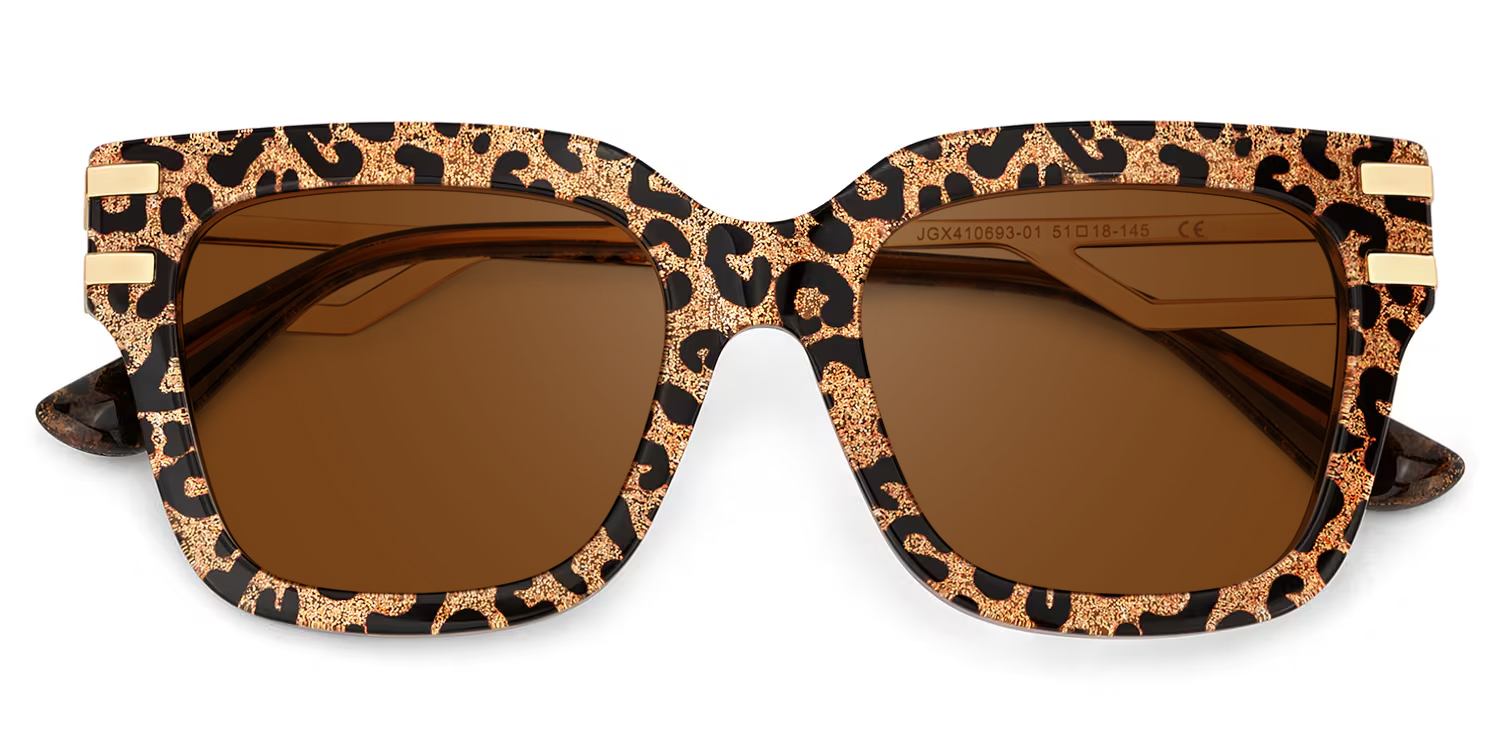 ZEELOOL Lidia Square Leopard Sunglasses
