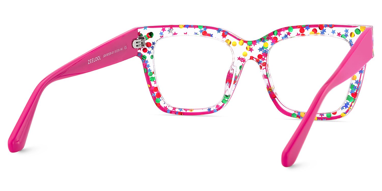 Zerica Eyeglasses in Square Red Rose Eyeglasses | ZEELOOL UK6