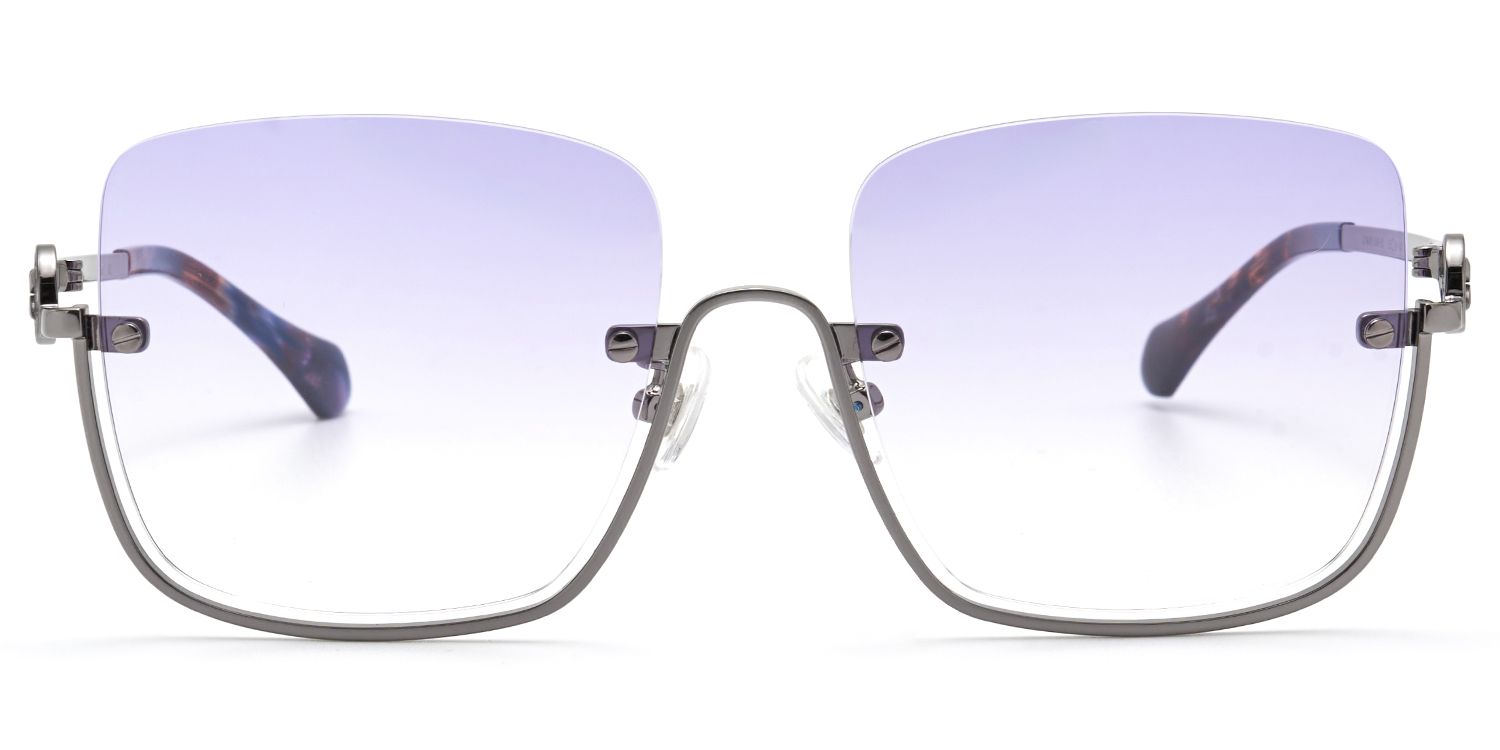 Charie Light Purple Frame Sunglasses with Rectangle Style | ZEELOOL UK0