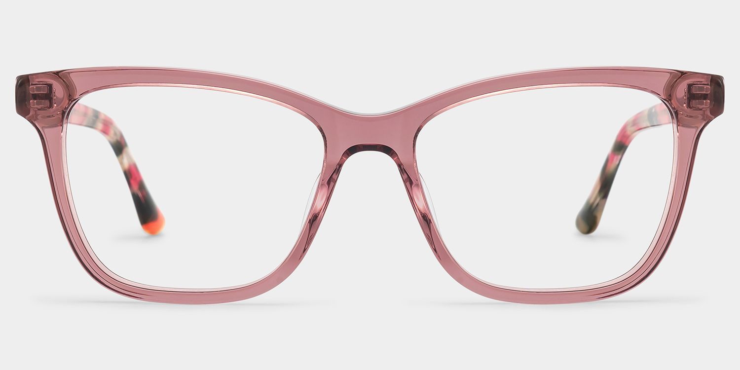 Faith Pink Rectangle Flower Eyeglasses for Women | ZEELOOL1