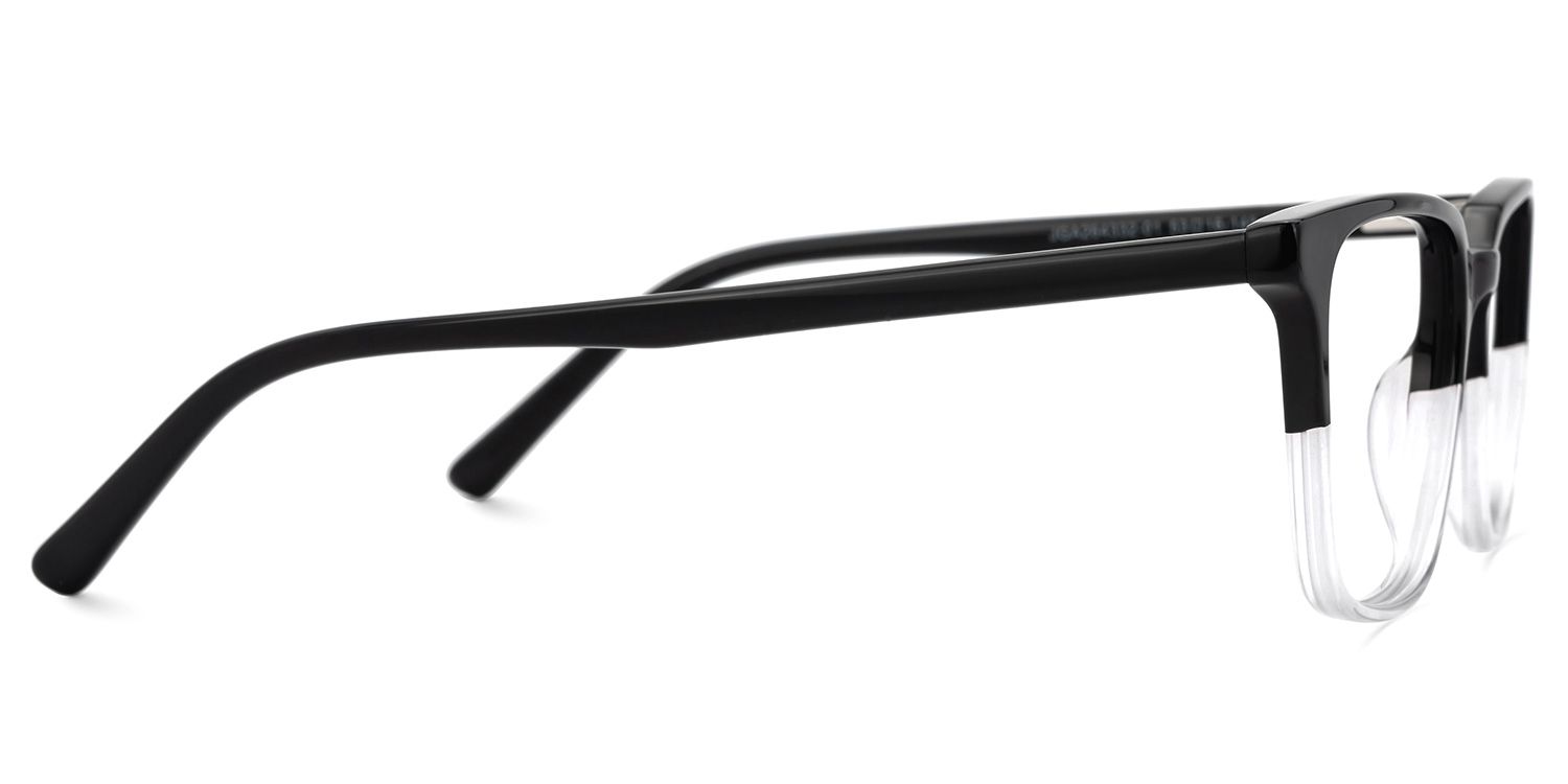 Barnhill Acetate Square Black-Clear Frame Glasses | ZEELOOL UK2