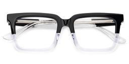 Hattie Rectangle Black Clear Glasses1