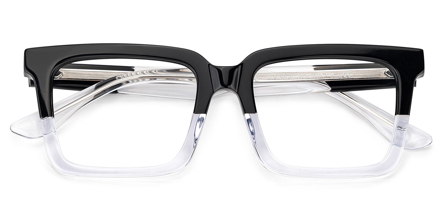 Black Clear Square Frame Glasses - Hattie on Sale | ZEELOOL UK1