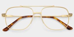 Poppy Gold Aviator Glasses1