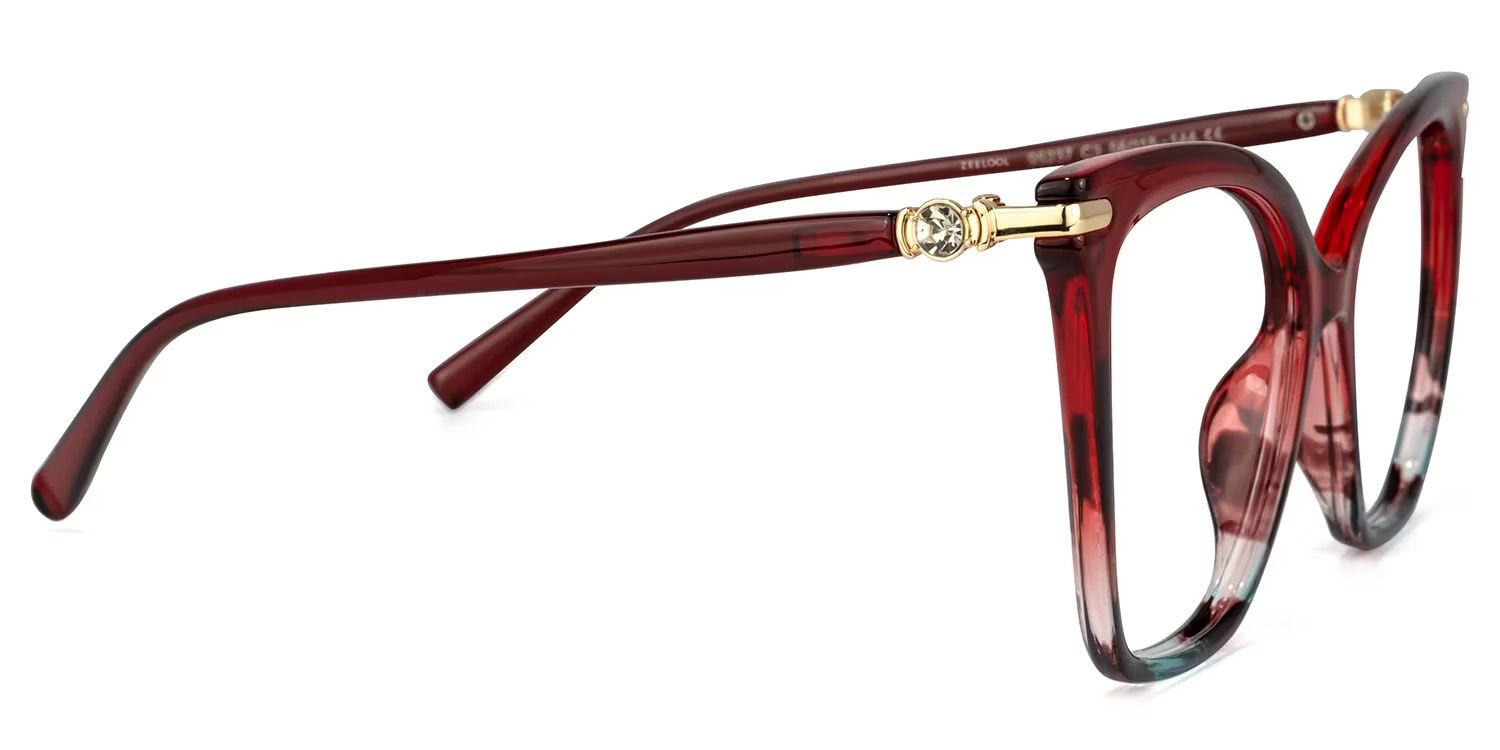 Lamar Butterfly Red Eyeglasses and Two-Tone Frames3