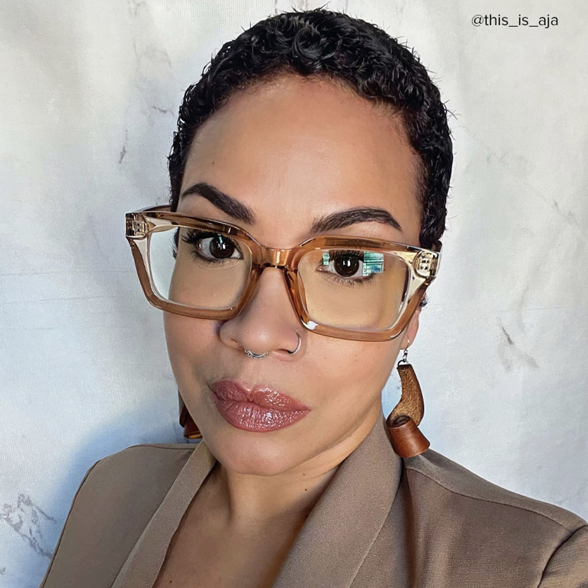 Grover Rectangle Eyeglasses and Beige Color Frames8